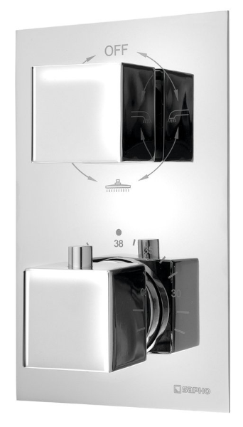 Latus 1102-63 podomietková sprchová termostatická batéria, box, 3 výstupy, chróm