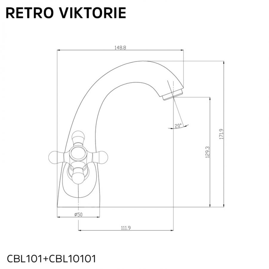 Mereo Retro Viktorie CBL10101 umývadlová batéria bez výpuste