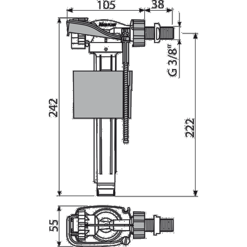 Alcaplast A150 3/8" plavákový napúšťací ventil