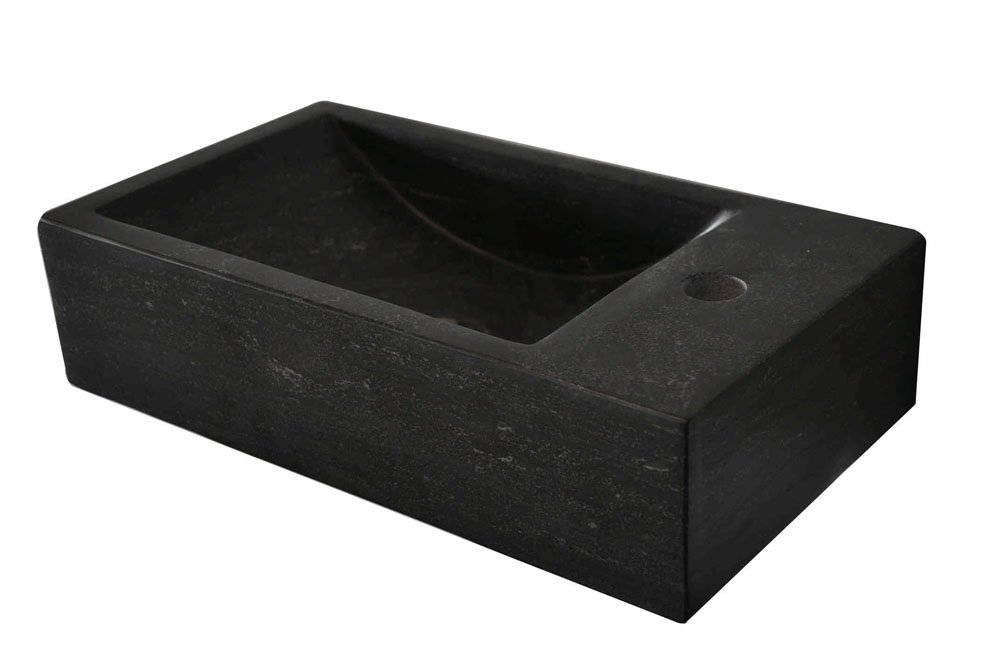 Blok 2401-28 kamenné umývadlo 40x22x10 cm, čierny Antracit