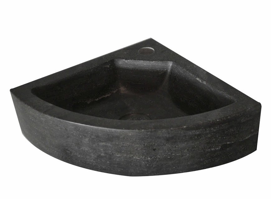 Blok 2401-30 kamenné rohové umývadlo 30x30x10 cm, čierny Antracit