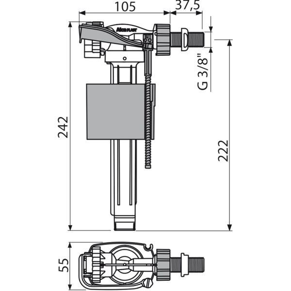 Alcaplast A160 3/8" plavákový napúšťací ventil
