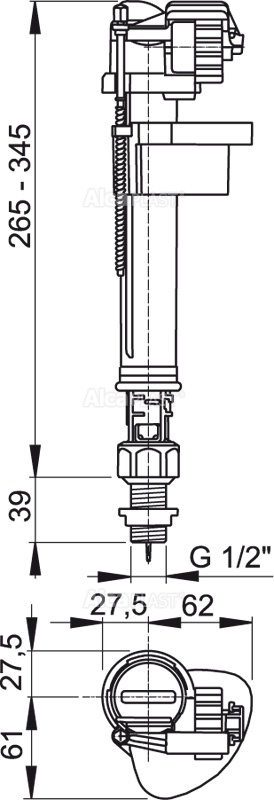 Alcaplast A17-1/2" plavákový napúšťací ventil