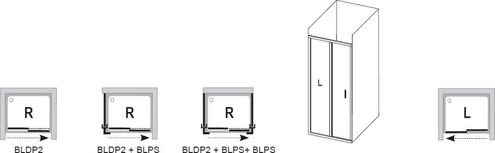 Ravak Blix sprchové dvere BLDP2-100 biely+grape