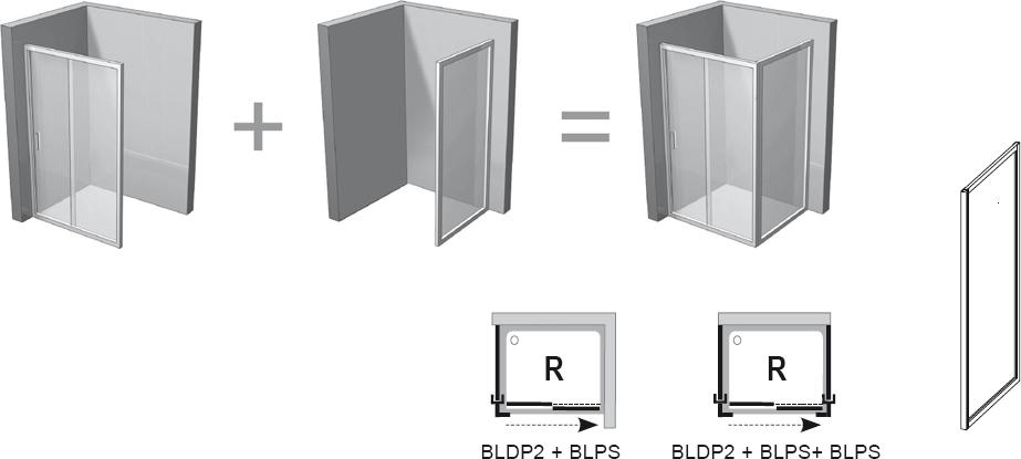 Ravak Blix pevná stena sprchová BLPS-80 biela+transparent
