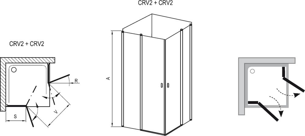 Ravak Chrome sprchové dvere CRV2-80 lesk / transparent