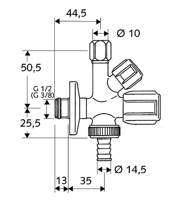 Schell Comfort kombinovaný rohový ventil 035510699/A
