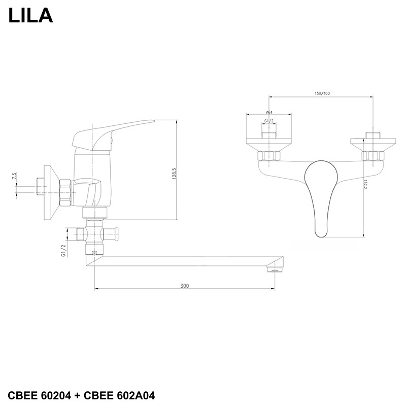 Mereo Lila CBEE602A04 batéria do byového jadra 100 mm s plochým ramienkom 300 mm