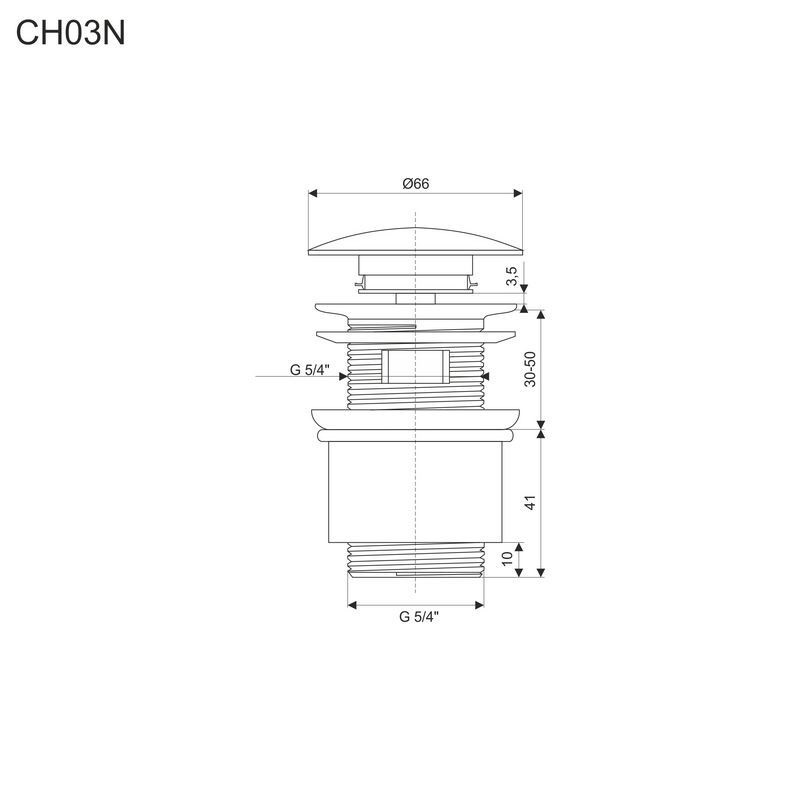 Mereo CH03N výpusť uzatváracia nízka CLIC-CLAC 5/4"