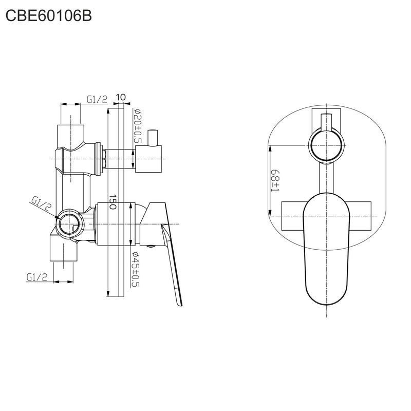 Mereo CB650SV1 sprchový podomietkový komplet