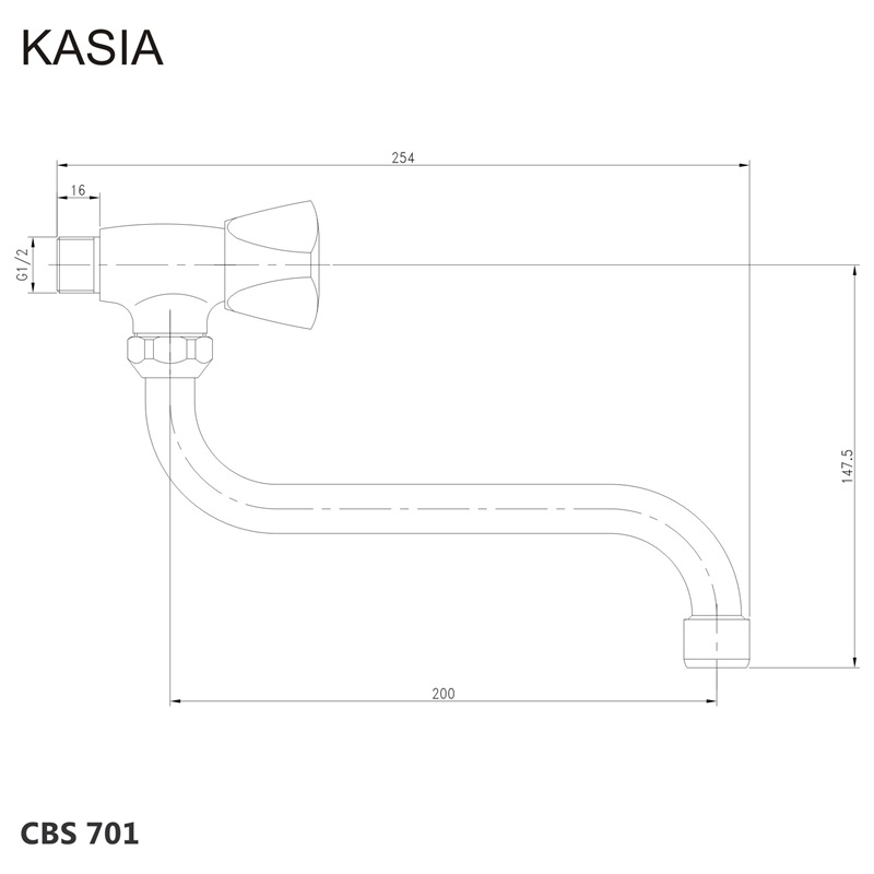 Klum CR38A rohový ventil 1/2"x1/2" pákový