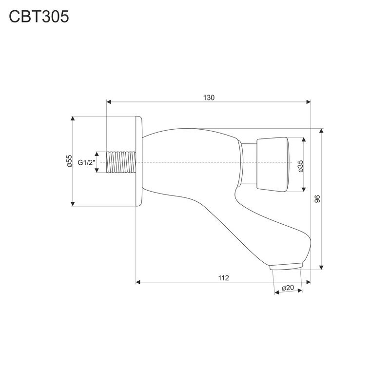 Mereo CBT305 umývadlový nástenný ventil 1/2"
