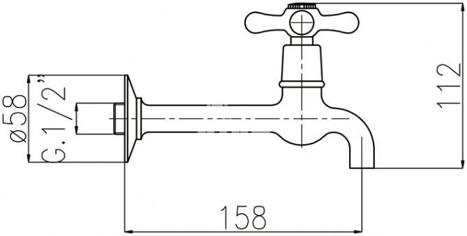 Faris Liberty 039-A.18 nástenný ventil s pripojením na hadicu