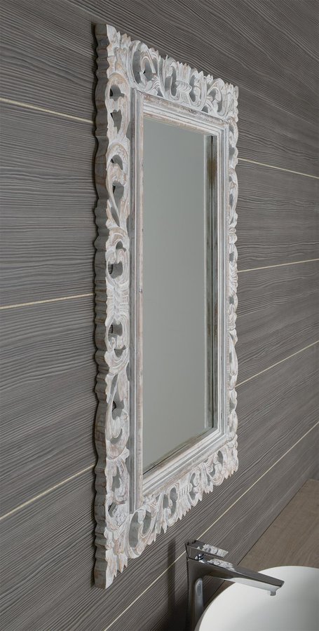 Scule IN171 zrkadlo v ráme, 70x100 cm biela Antique