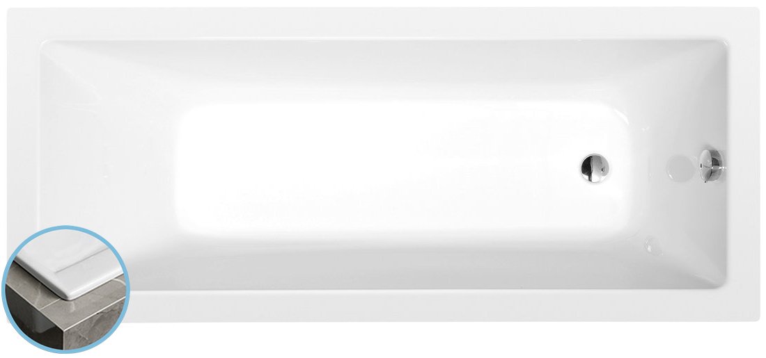 Noemi Slim 71708S obdĺžniková vaňa 170x70x39cm, biela