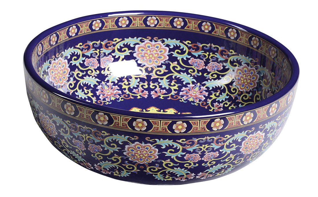 Priori keramické umývadlo, priemer 40,5cm, fialová s ornamentami