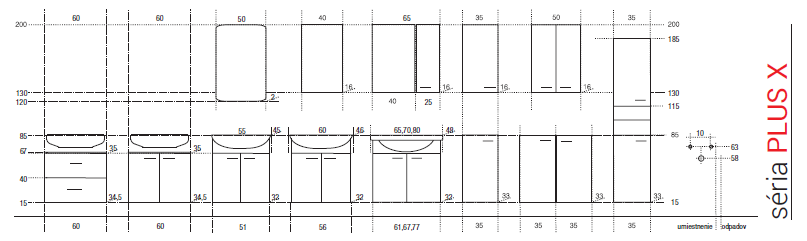 EDEN skrinka PX 27/P M1F1 biela/biela zrkadlová pravá 65(40/25)x70x16,5