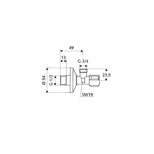 Schell Comfort rohový ventil regulačný pračkový 1/2"x3/4" 033000699