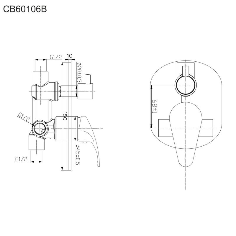 Mereo CB650SV2 sprchový podomietkový komplet