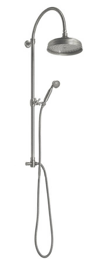 Reitano Antea SET038 sprchový stĺp k napojeniu na batériu, hlavová a ručná sprcha, brúsený nikel