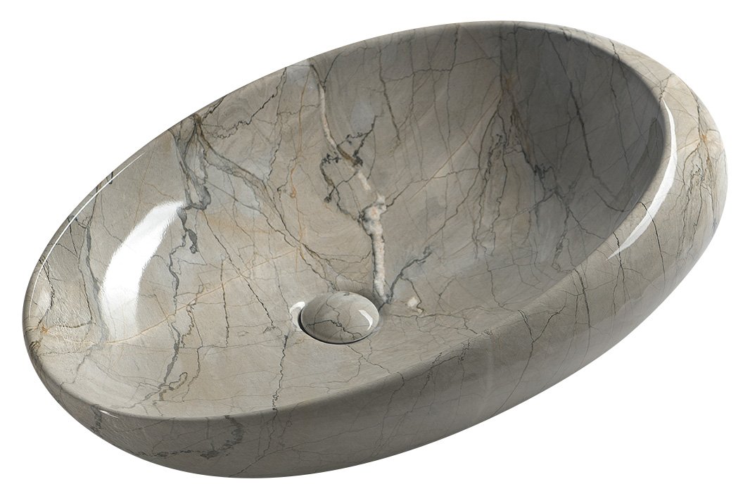 Dalma MM313 keramické umývadlo 68x44x16,5 cm, sivý mramor