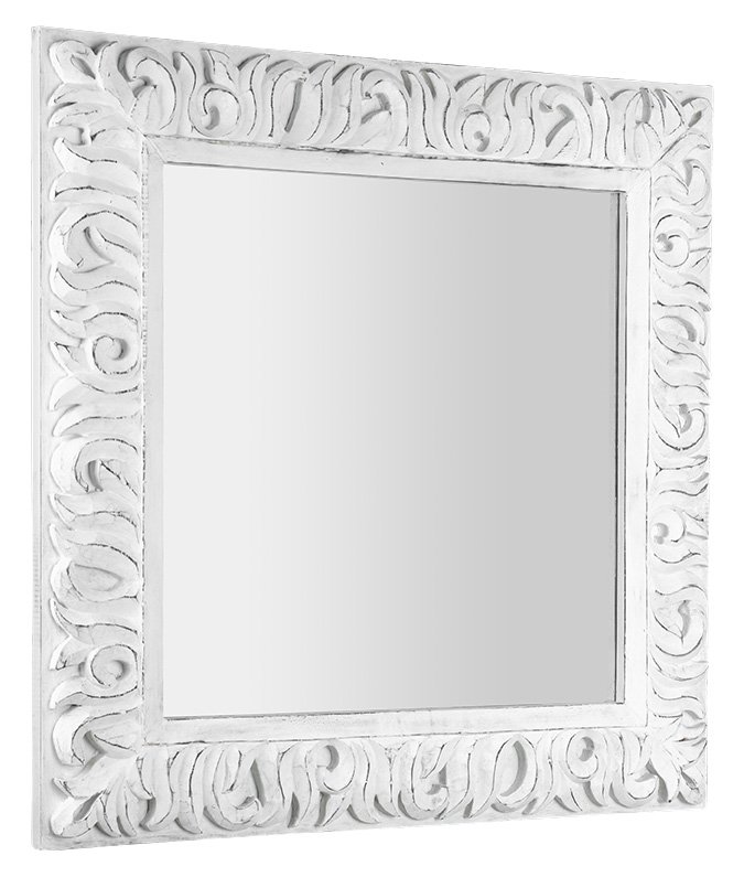Zeegras IN395 zrkadlo v ráme, 90x90cm, biela Antique