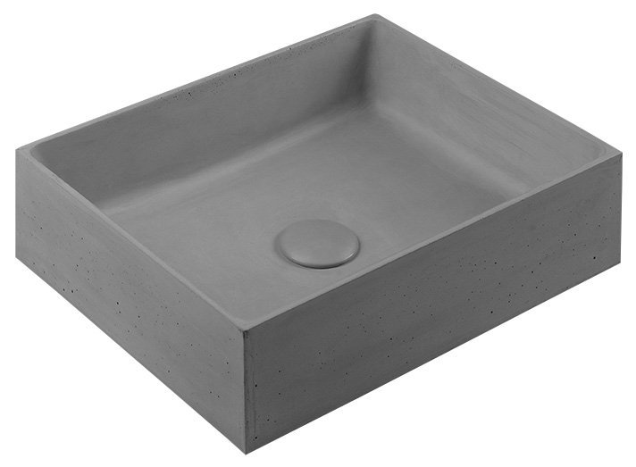 Formigo FG117 betónové umývadlo na dosku, 47,5x36,5cm, šedé